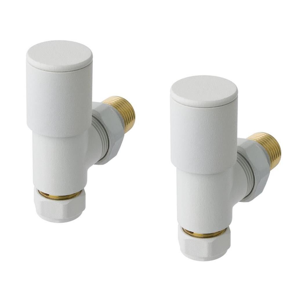 Eastbrook Angled Round Valves - Matt White - 41.3011 - TAP 'N' SHOWER