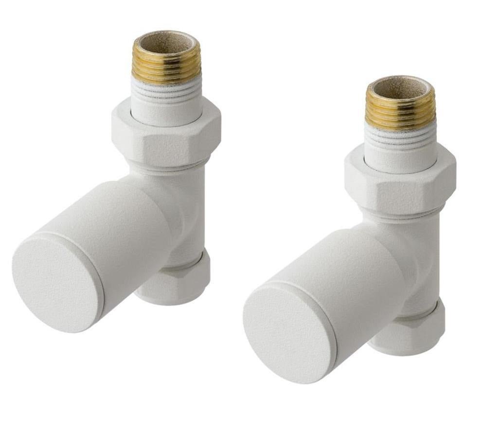 Eastbrook Straight Round Valves - Matt White - 41.3013 - TAP 'N' SHOWER