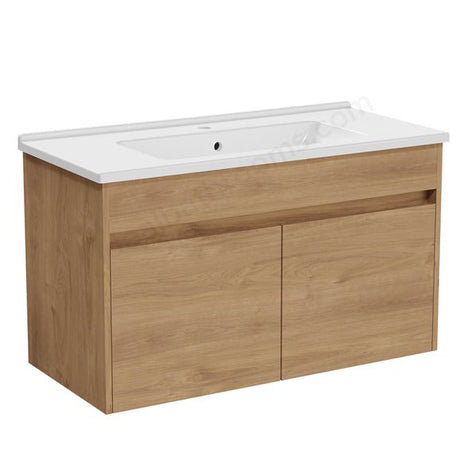 VitrA S50+ Vanity Unit w/ Doors 1000mm - Golden Oak - 71991 - TAP 'N' SHOWER