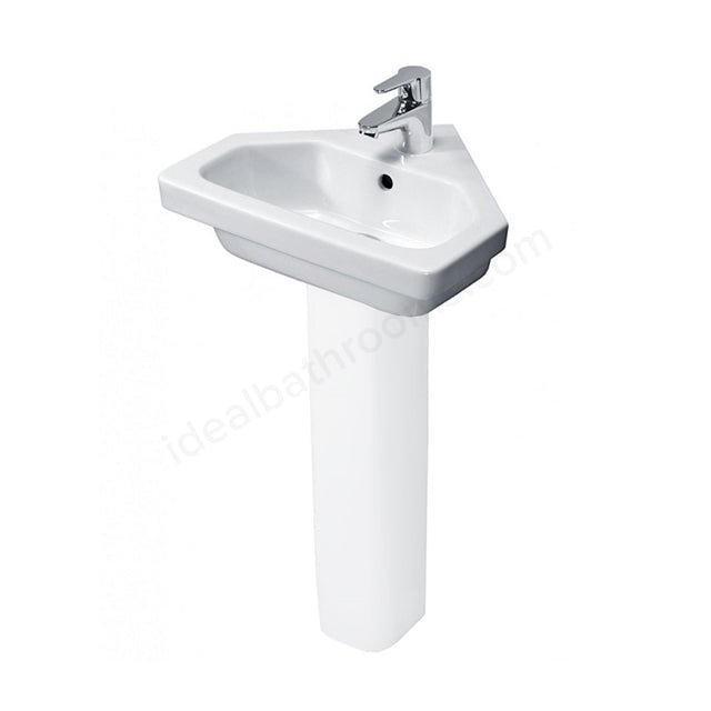 Oakham Ivy Corner Basin 1 Tap Hole 450mm - White - TAP 'N' SHOWER