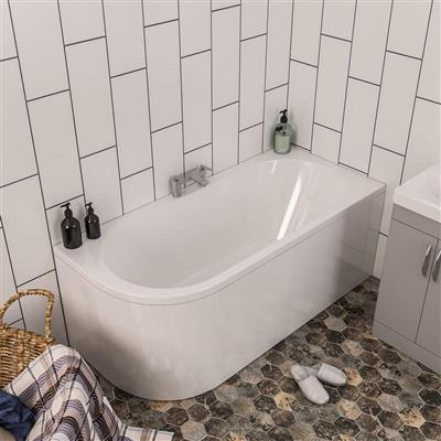 Eastbrook Biscay Double Ended Bath Right Hand 1600mm x 725mm - 5mm Acrylic - White - 42.0056 - TAP 'N' SHOWER