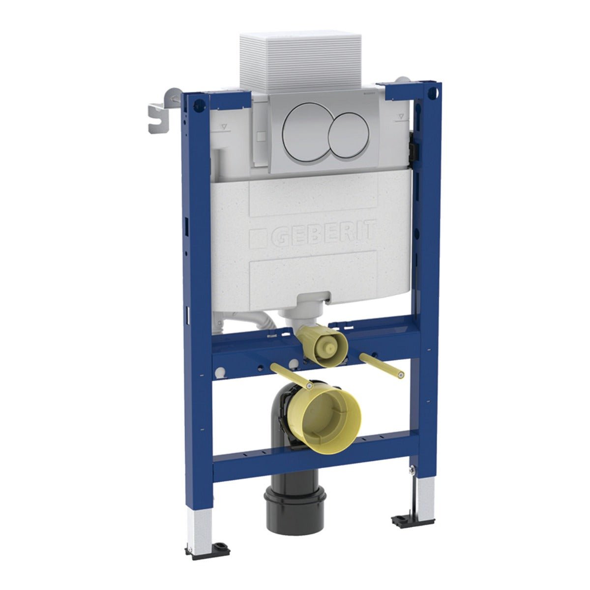 Geberit Alpha Frame and Cistern plus Alpha01 Round Flush Plate 82cm - 458.035.21.2 - TAP 'N' SHOWER