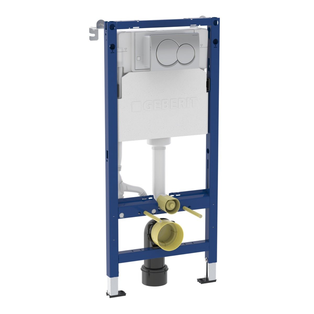 Geberit Alpha 112cmH Frame & Cistern plus Alpha01 Round Flush Plate - Blue - 458.041.21.2 - TAP 'N' SHOWER