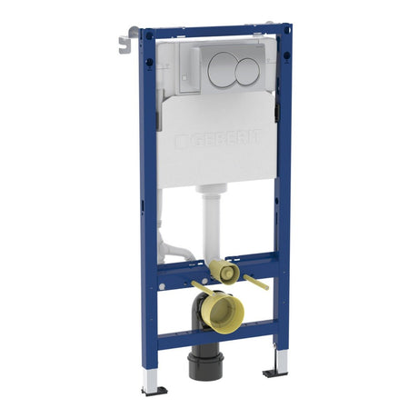 Geberit Alpha 112cmH Frame & Cistern plus Alpha01 Round Flush Plate - Blue - 458.041.21.2 - TAP 'N' SHOWER