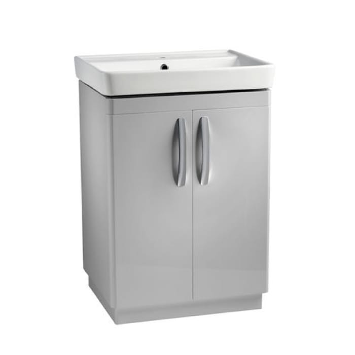 Tavistock Compass Gloss Light Grey 600mm Freestanding Basin Vanity Unit ONLY - CM600FG - TAP 'N' SHOWER