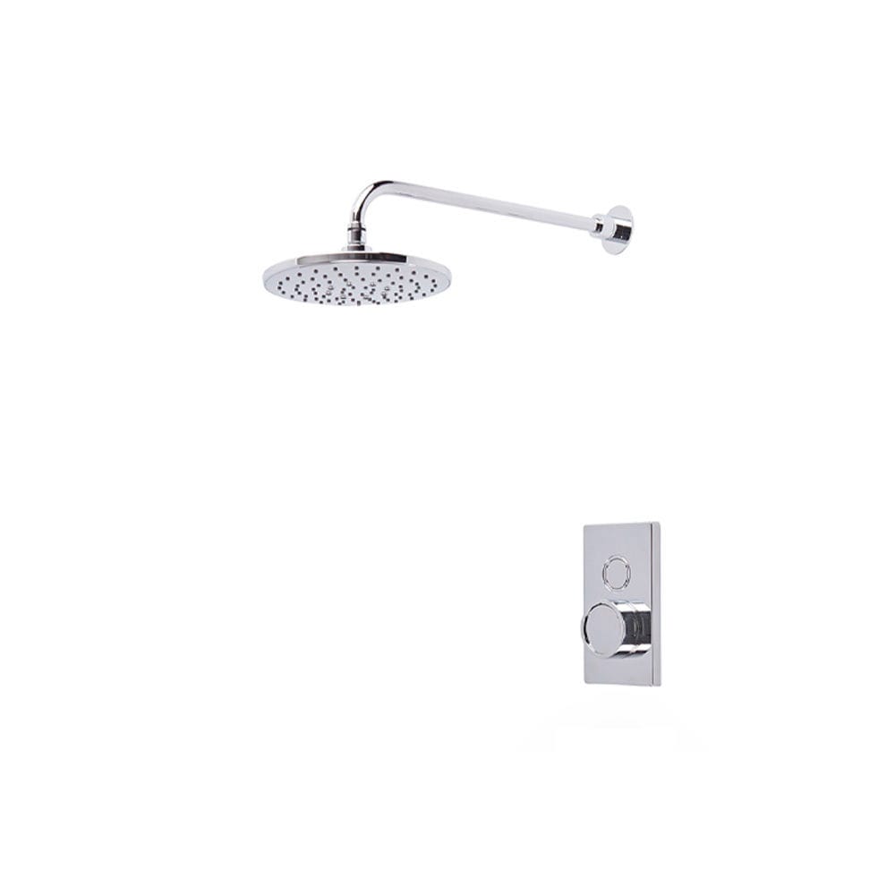 Tavistock Axiom Chrome Push Button Valve with Overhead Shower - SAX2377 - TAP 'N' SHOWER