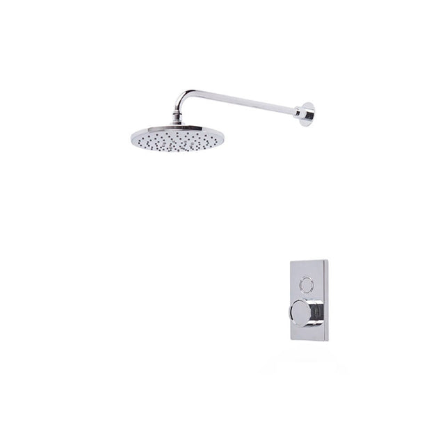 Tavistock Axiom Chrome Push Button Valve with Overhead Shower - SAX2377 - TAP 'N' SHOWER