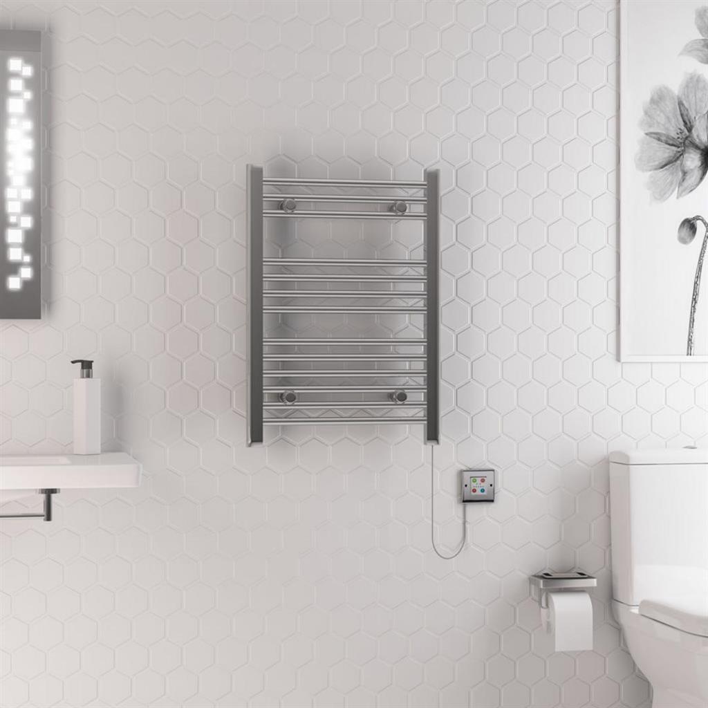 Eastbrook Biava 700mm x 500mm Dry Element Straight Ladder Towel Radiator - Chrome - 47.0001 - TAP 'N' SHOWER