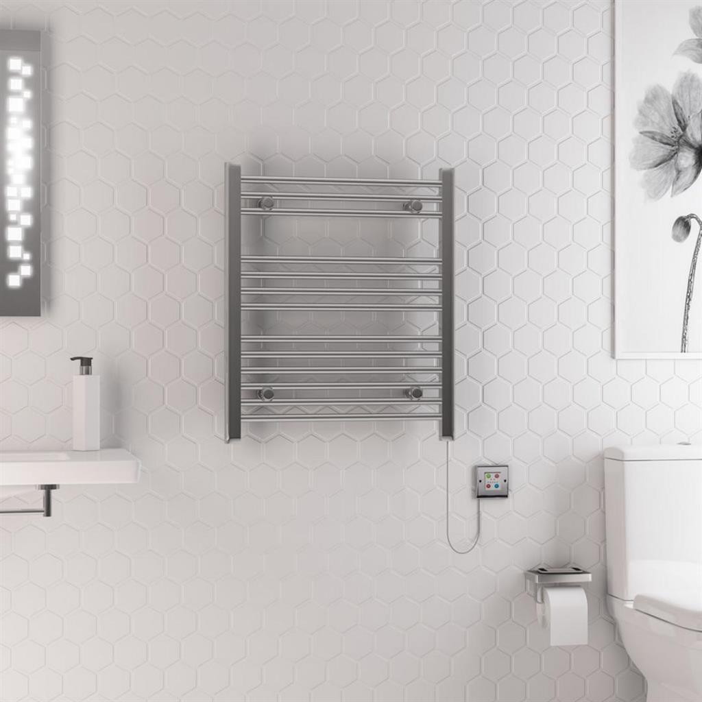 Eastbrook Biava 700mm x 600mm Dry Element Straight Ladder Towel Radiator - Chrome - 47.0003 - TAP 'N' SHOWER