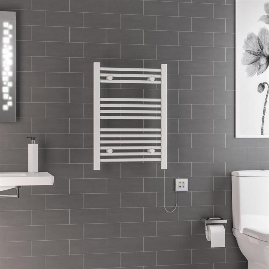 Eastbrook Biava 700mm x 500mm Dry Element Straight Ladder Towel Radiator - White - 47.0005 - TAP 'N' SHOWER