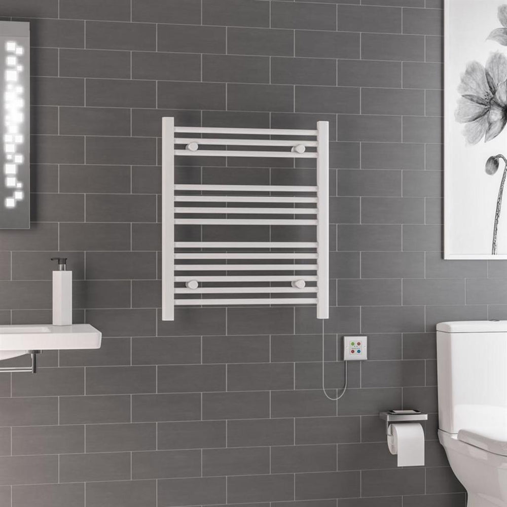 Eastbrook Biava 700mm x 600mm Dry Element Straight Ladder Towel Radiator - White - 47.0007 - TAP 'N' SHOWER
