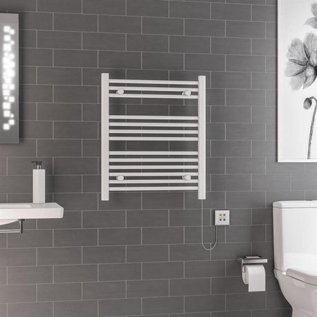 Eastbrook Biava 700mm x 600mm Dry Element Straight Ladder Towel Radiator - White - 47.0007 - TAP 'N' SHOWER