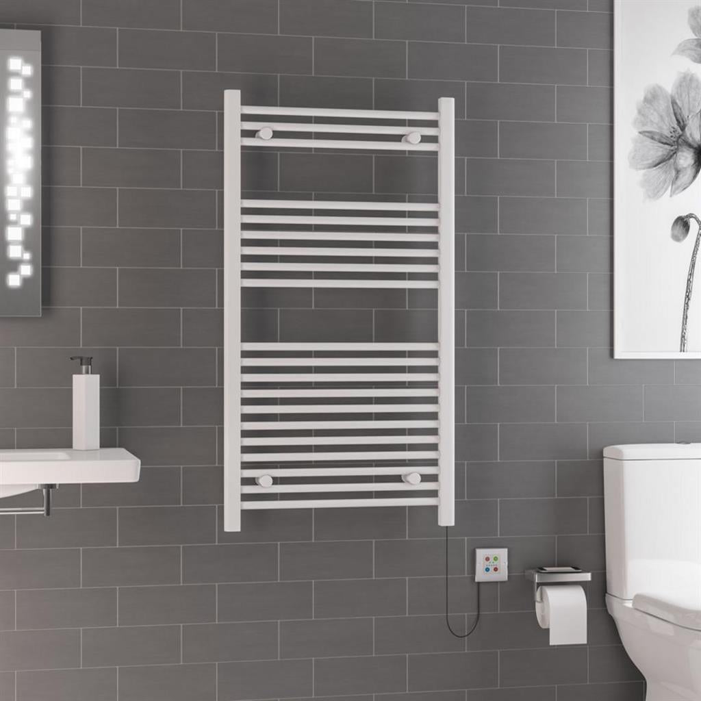 Eastbrook Biava Dry Element Straight Ladder Towel Radiator 1100mm x 600mm - White - 47.0008 - TAP 'N' SHOWER