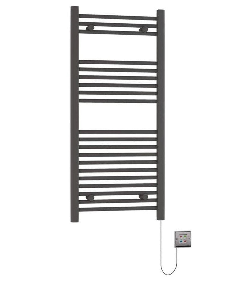 Eastbrook Biava Dry Element Straight Ladder Towel Radiator 1100mm x 500mm - Matt Anthracite - 47.0010 - TAP 'N' SHOWER