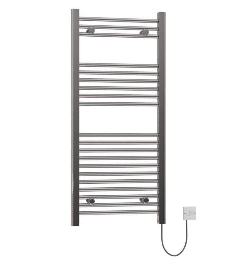 Eastbrook Biava Dry Element Straight Ladder Towel Radiator with On/Off Button 1100mm x 500mm - Chrome - 47.0015 - TAP 'N' SHOWER