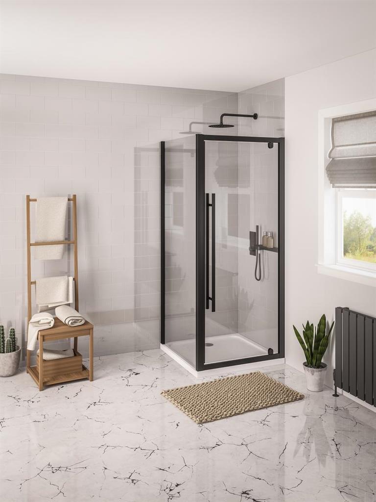 Eastbrook Vantage 2000 Side Panel 800mm - Matt Black - 49.0032 - TAP 'N' SHOWER