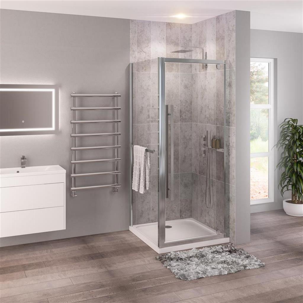 Eastbrook Vantage 2000 Side Panel With Towel Rail 800mm - Silver - 49.0043 - TAP 'N' SHOWER