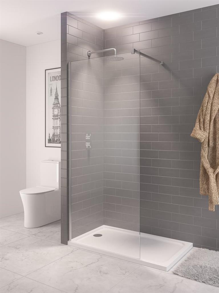 Eastbrook Vantage 2000 Walk - In Wetroom Shower Screen 1300mm - Chrome - 49.2038 - TAP 'N' SHOWER