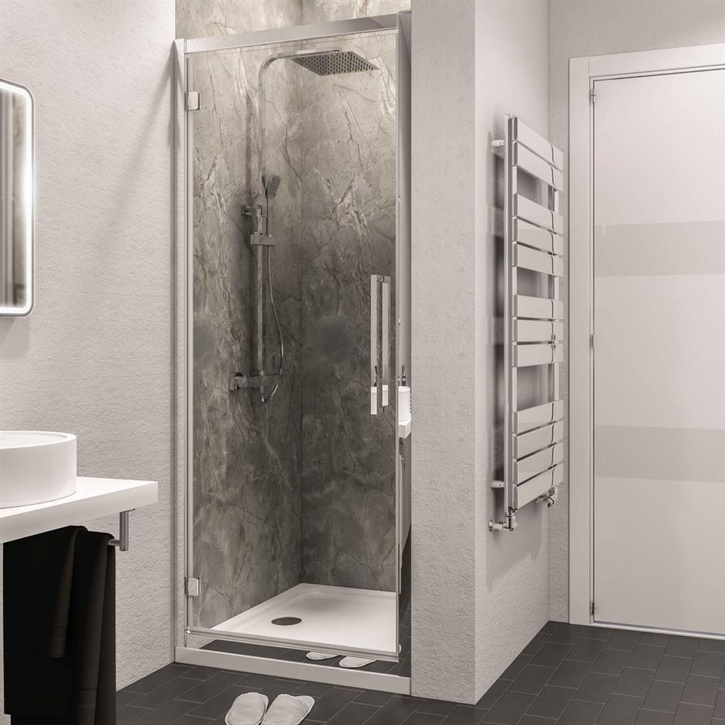 Eastbrook Corniche 8mm Framed Hinged Door 760mm - Chrome - 49.3102 - TAP 'N' SHOWER
