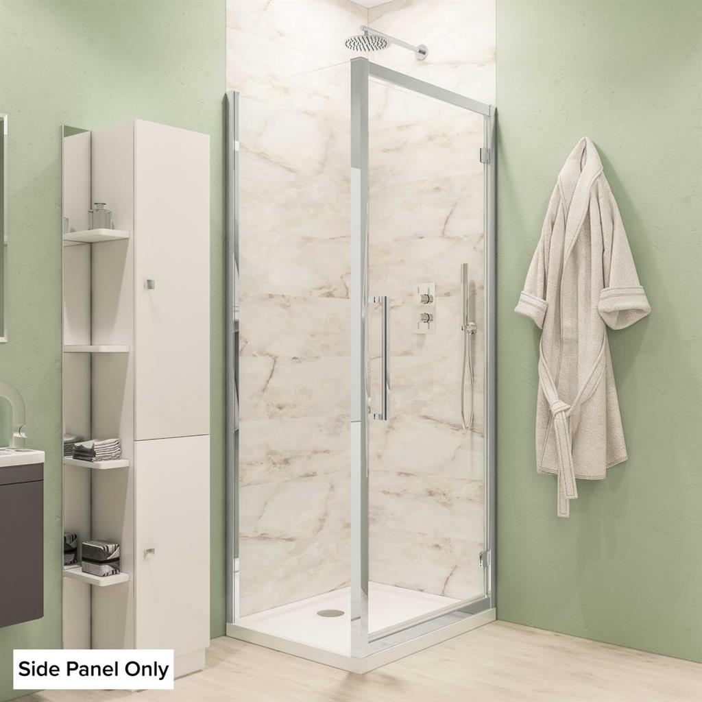 Eastbrook Corniche Hinged Door Side Panel 760mm - Chrome - 49.3118 - TAP 'N' SHOWER