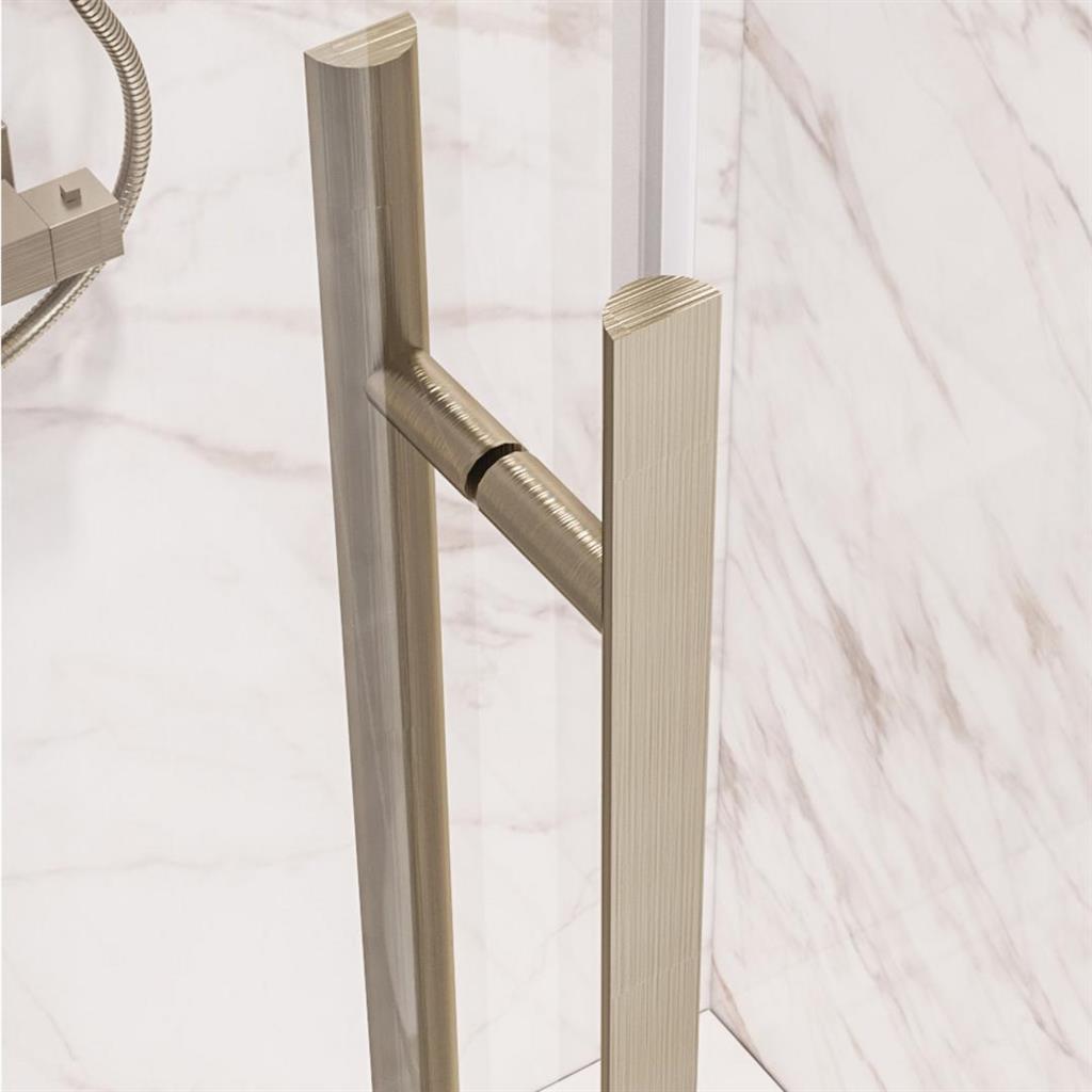 Eastbrook Vantage 2000 Offset Quadrant Shower Enclosure 1000mm x 760mm - Brushed Brass - 49.5031 - TAP 'N' SHOWER