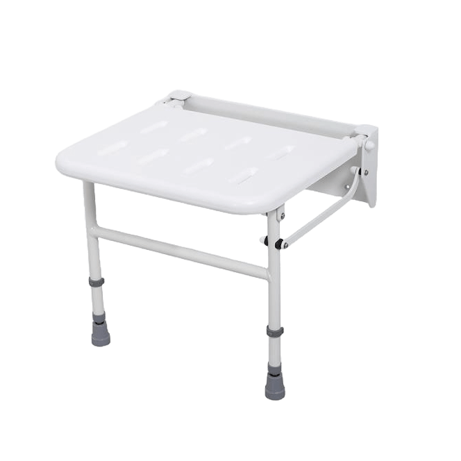 Bathex Professional Compact Shower Seat with Stainless Steel Legs - White - 49940 - TAP 'N' SHOWER
