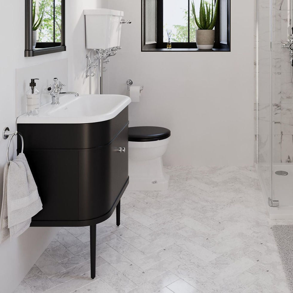 Burlington Chalfont Single Drawer Unit 1000mm - Matt Black - CH100MB - TAP 'N' SHOWER