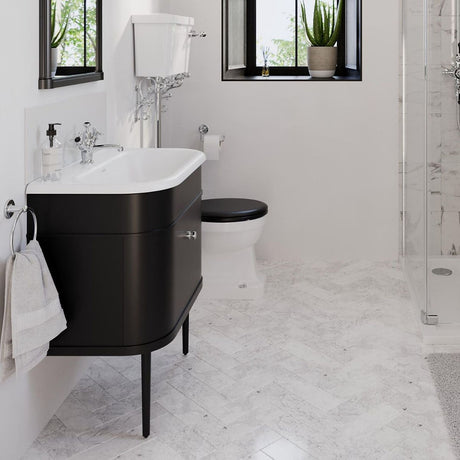 Burlington Chalfont Single Drawer Unit 750mm - Matt Black - CH75MB - TAP 'N' SHOWER