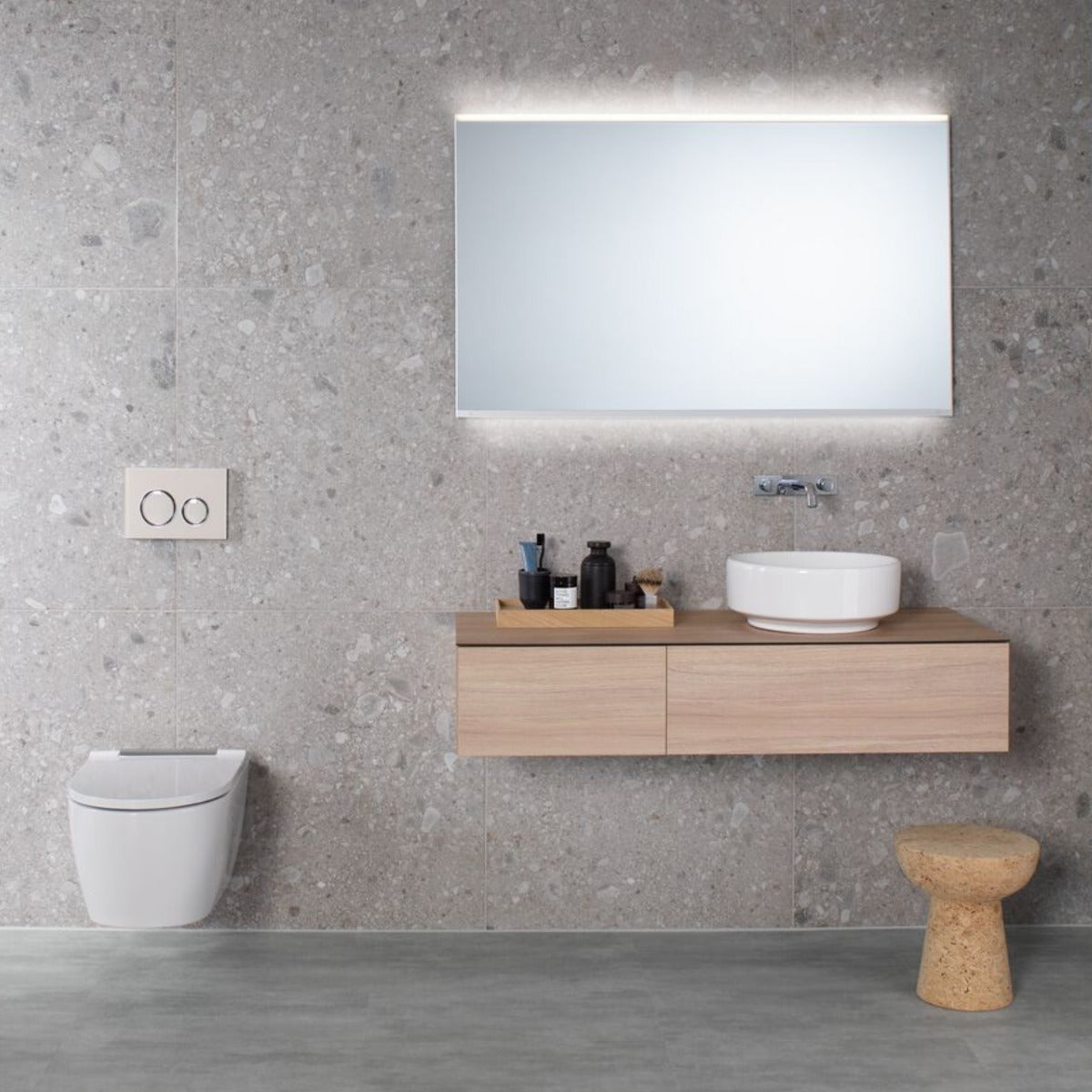 Geberit VariForm Lay - On Washbasin Round 400mm Without Tap Hole Without Overflow - White - 500.768.01.2 - TAP 'N' SHOWER