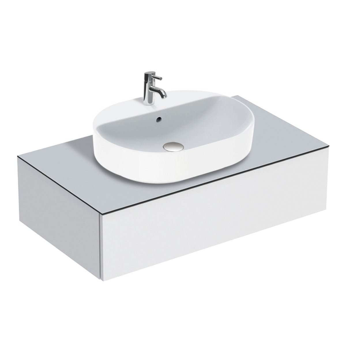 Geberit VariForm Cabinet for Lay - On Basin One Drawer 750mmW - White - 501.159.00.1 - TAP 'N' SHOWER