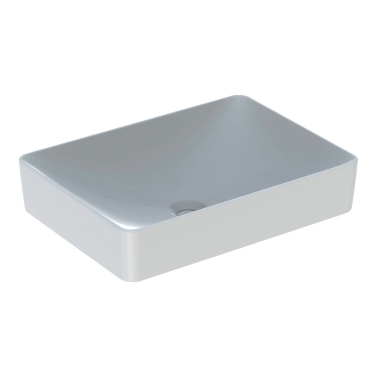 Geberit VariForm Lay - On Washbasin Rectangular 550mm Without Tap Hole Without Overflow - White - 500.779.01.2 - TAP 'N' SHOWER