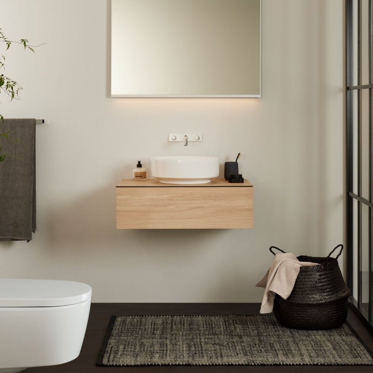 Geberit VariForm Cabinet for Lay - On Basin One Drawer 750mmW - Oak - 501.163.00.1 - TAP 'N' SHOWER