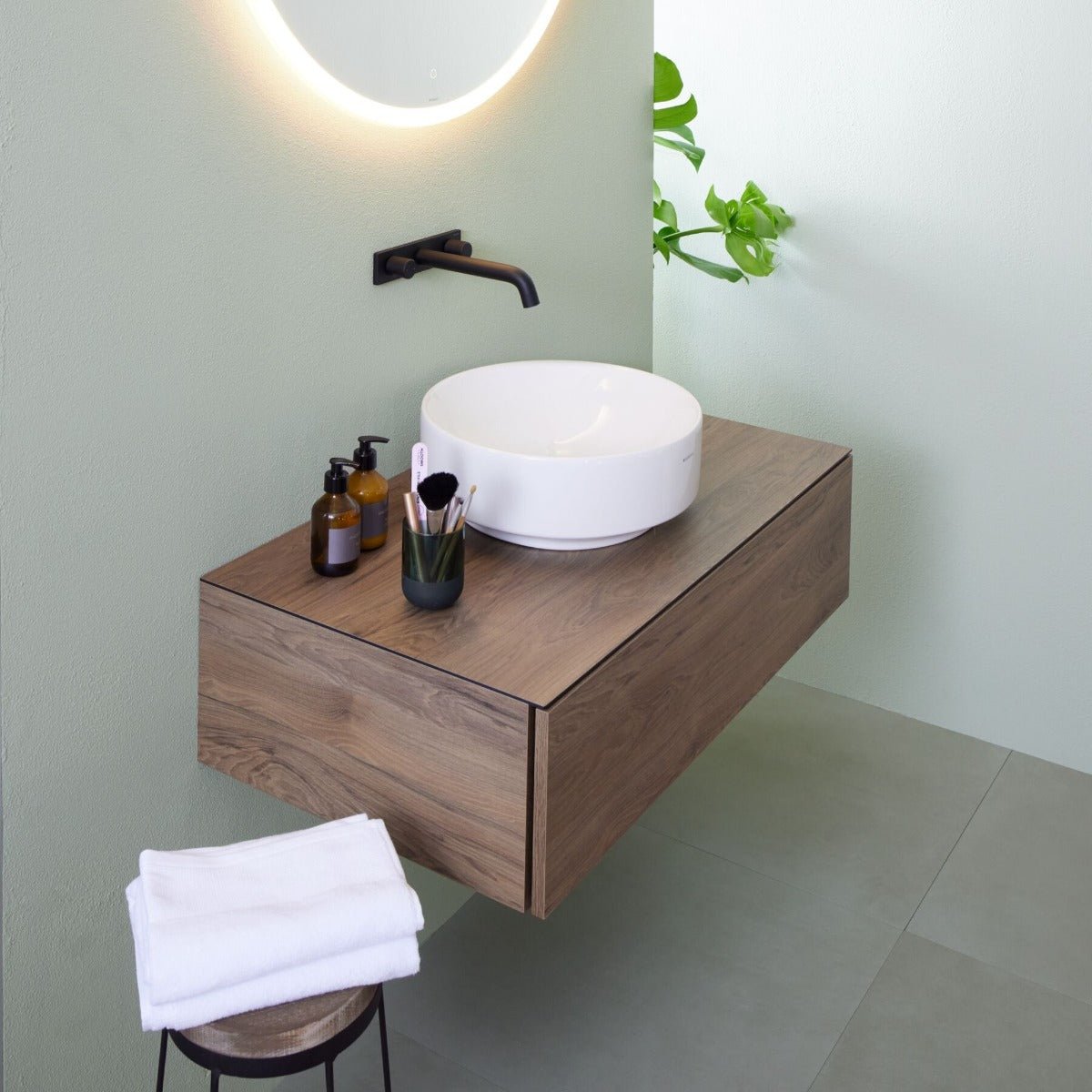 Geberit VariForm Cabinet for Lay - On Basin One Drawer 900mmW - Hickory - 501.168.00.1 - TAP 'N' SHOWER