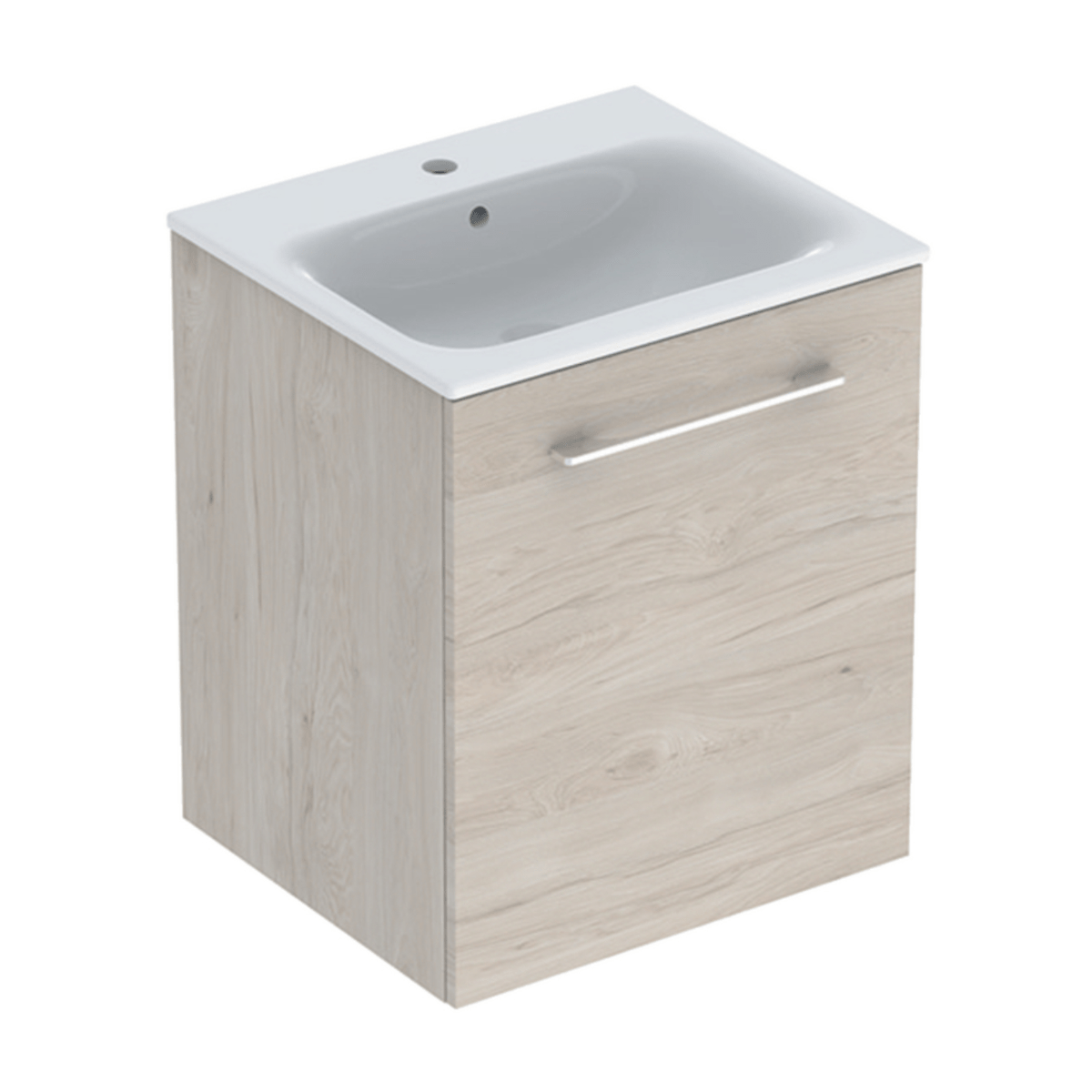 Geberit Selnova Slim - Rim Basin & Cabinet Boxed Set 550mm - Light Hickory - 501.251.00.1 - TAP 'N' SHOWER