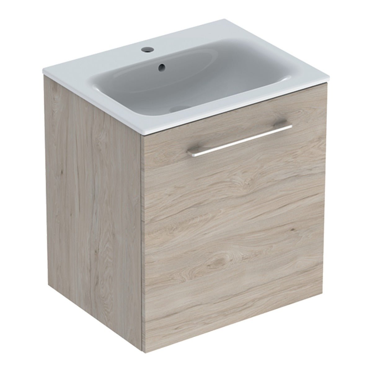 Geberit Selnova Slim - Rim Basin & Cabinet Boxed Set 600mm - Light Hickory - 501.255.00.1 - TAP 'N' SHOWER
