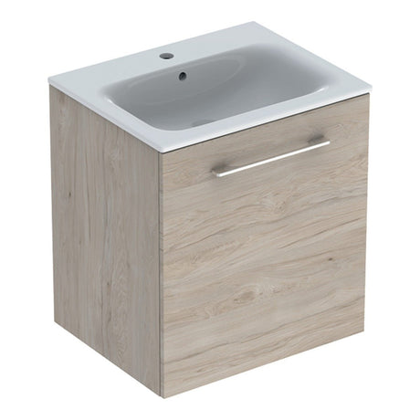 Geberit Selnova Slim - Rim Basin & Cabinet Boxed Set 600mm - Light Hickory - 501.255.00.1 - TAP 'N' SHOWER