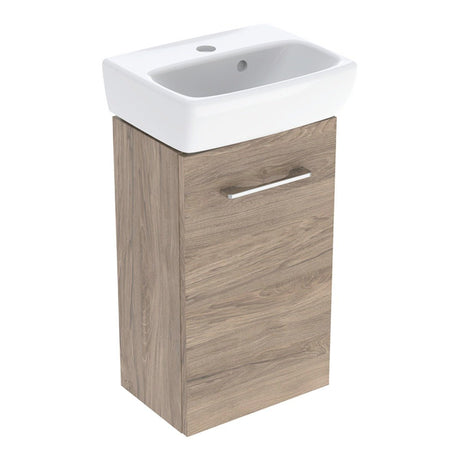 Geberit Selnova Basin & Cabinet Boxed Set 360mm - Hickory - 502.744.00.1 - TAP 'N' SHOWER