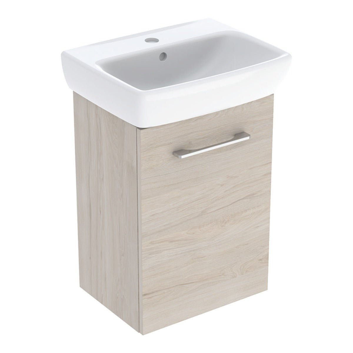Geberit Selnova Basin & Cabinet Boxed Set 450mm - Light Hickory - 502.749.00.1 - TAP 'N' SHOWER