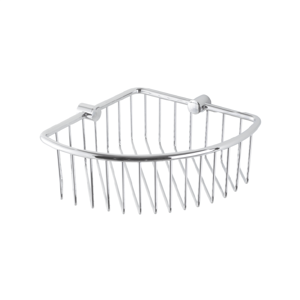 Eastbrook Wall Mounted 1 Tier Corner Basket 197mm - Chrome - 52.201 - TAP 'N' SHOWER