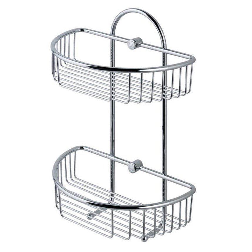 Eastbrook Wall Mounted 2 Tier Round Basket 275mm - Chrome - 52.205 - TAP 'N' SHOWER