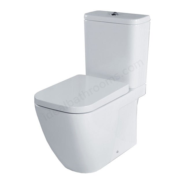 Oakham Fuchsia Close Coupled Toilet WC Pan with Cistern and Soft Close Seat - White - TAP 'N' SHOWER