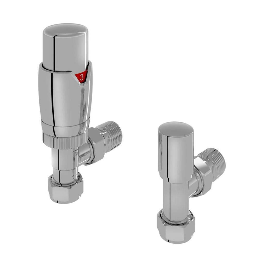 Eastbrook Eco Angled Designer TRV with Lockshield 15mm - Chrome - 54.0002 - TAP 'N' SHOWER