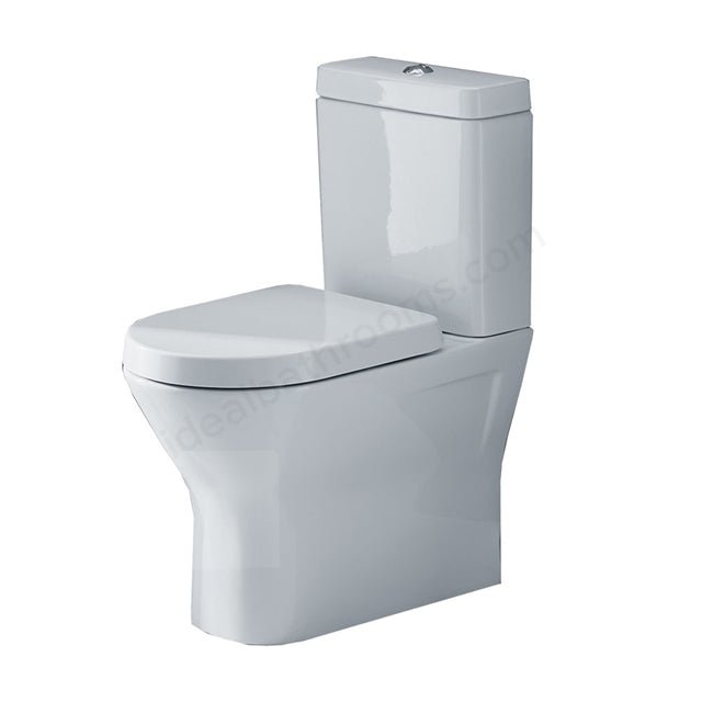 Oakham IVY Close Coupled Back to Wall Rimless Toilet Pan with Cistern and Soft Close Seat - Alpine White - TAP 'N' SHOWER