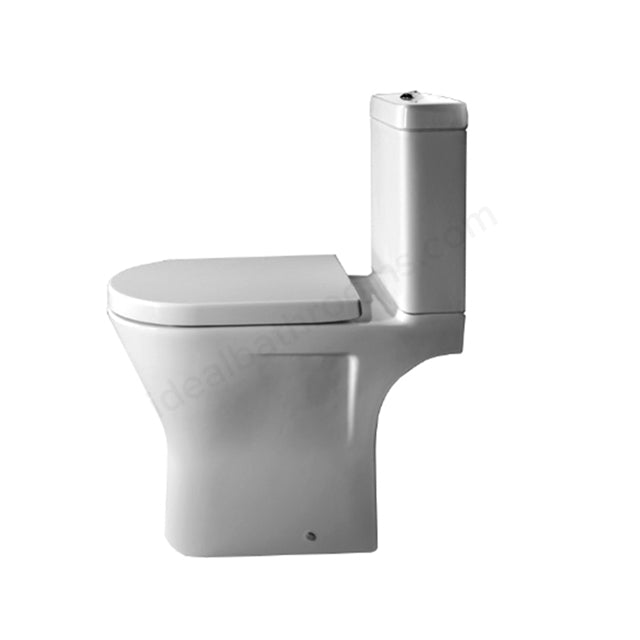Oakham IVY Close Coupled Rimless Toilet Pan with Cistern and Soft Close Seat - White - TAP 'N' SHOWER