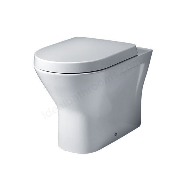 Oakham IVY Rimless Back to Wall Toilet Pan with Soft Close Seat - White - TAP 'N' SHOWER