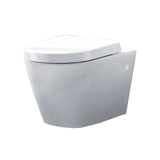 Oakham IVY Wall Hung Rimless Toilet Pan with Soft Close Seat - White - TAP 'N' SHOWER