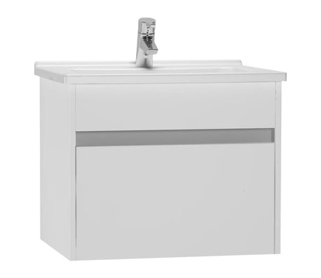VitrA S50+ 1 Drawer Vanity Unit & Basin 600mm - White High Gloss - 71971 - TAP 'N' SHOWER