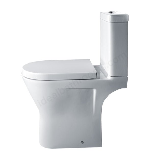 Oakham IVY Comfort Close Coupled Rimless Toilet Pan with Cistern and Soft Close Seat - White - TAP 'N' SHOWER
