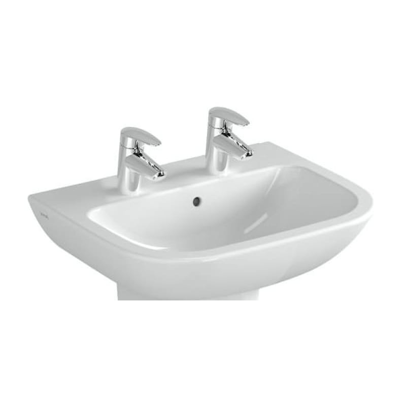 Vitra S20 Cloakroom Basin 2 Tap Hole 450mm - White - 5500L003 - 0022 - TAP 'N' SHOWER