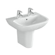 Vitra S20 2 Tap Hole Basin 550mm - White - 5502L003 - 0022 - TAP 'N' SHOWER